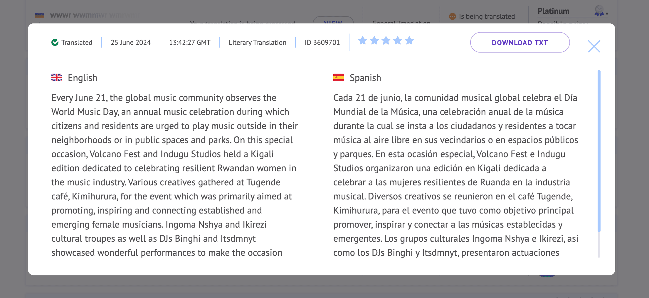 Image displaying the final translation result.